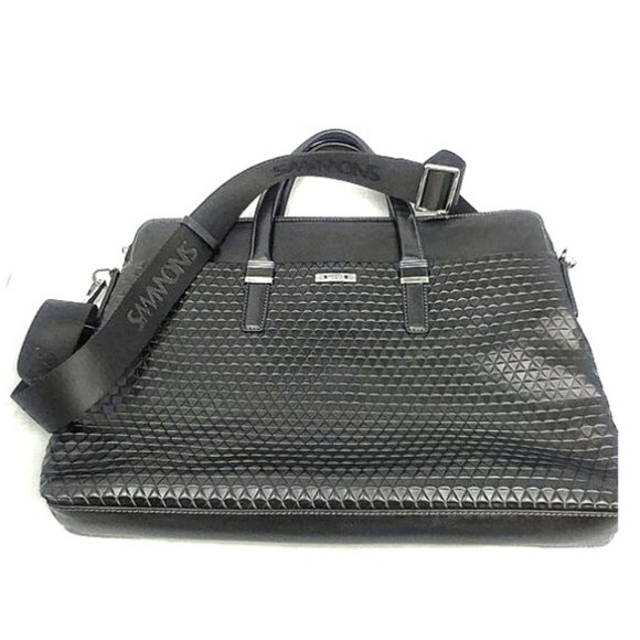 Sammons Medici Slim Black Leather Laptop Briefcase - Picture 2 of 8